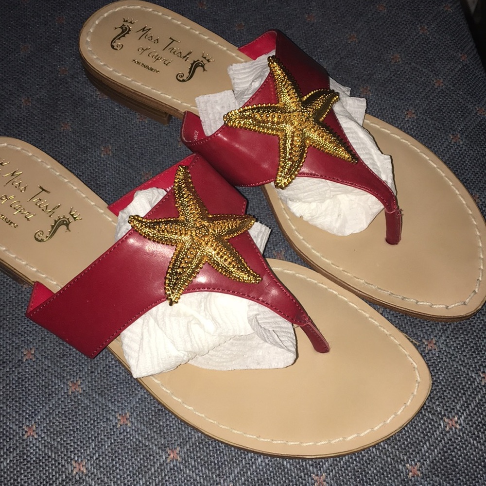 starfish leather flip flops